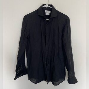 Massimo Dutti Black 100% Linen Shirt, Size M